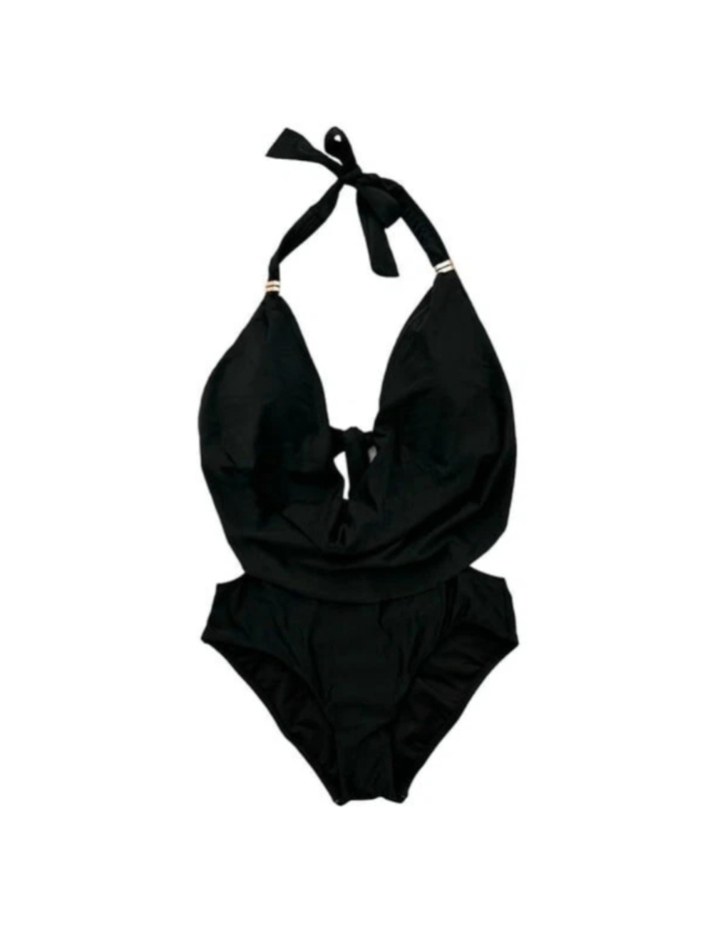 Bar III Cowelneck Halter One-Piece Bathing Suit W/Cutouts - Picture 7 of 9